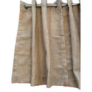 Set of 2 Curtain Panels Lined Grommet 50‎ x 23" Tan Woven Look